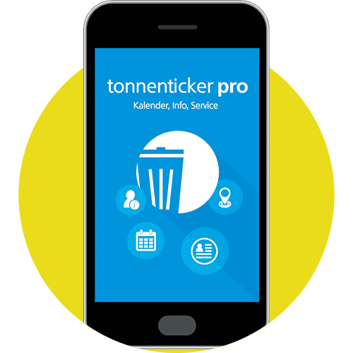 Handy mit Tonnenticker Pro App